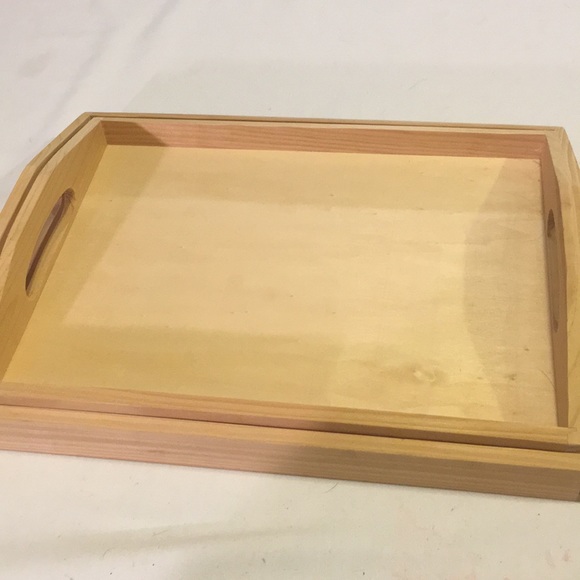 EHI Dining Serving Charcuterie Trays 2 Pack Wood With Handles New
